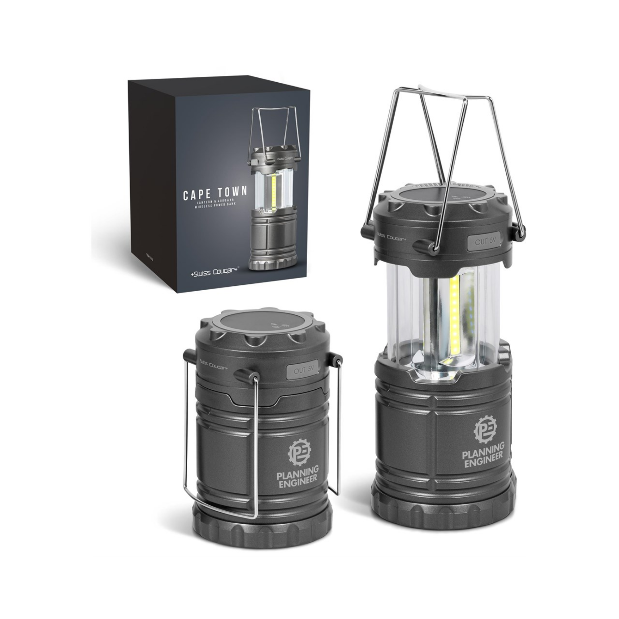 Swiss Cougar Cape Town Lantern & Wireless Charging Power Bank - 4000mAh