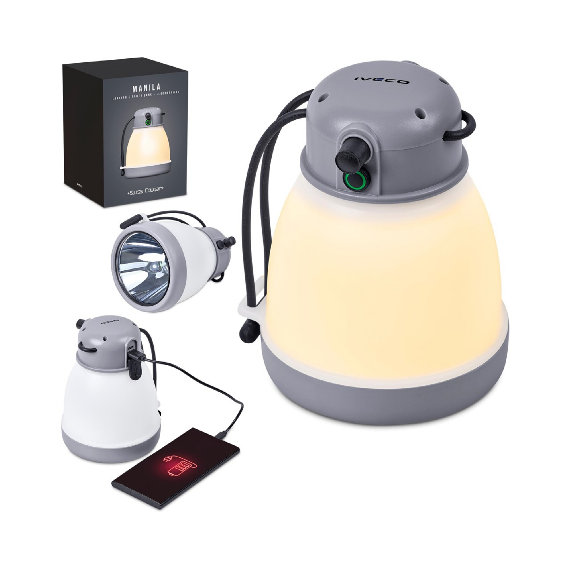 Swiss Cougar Manila Lantern & Power Bank - 3600mAh