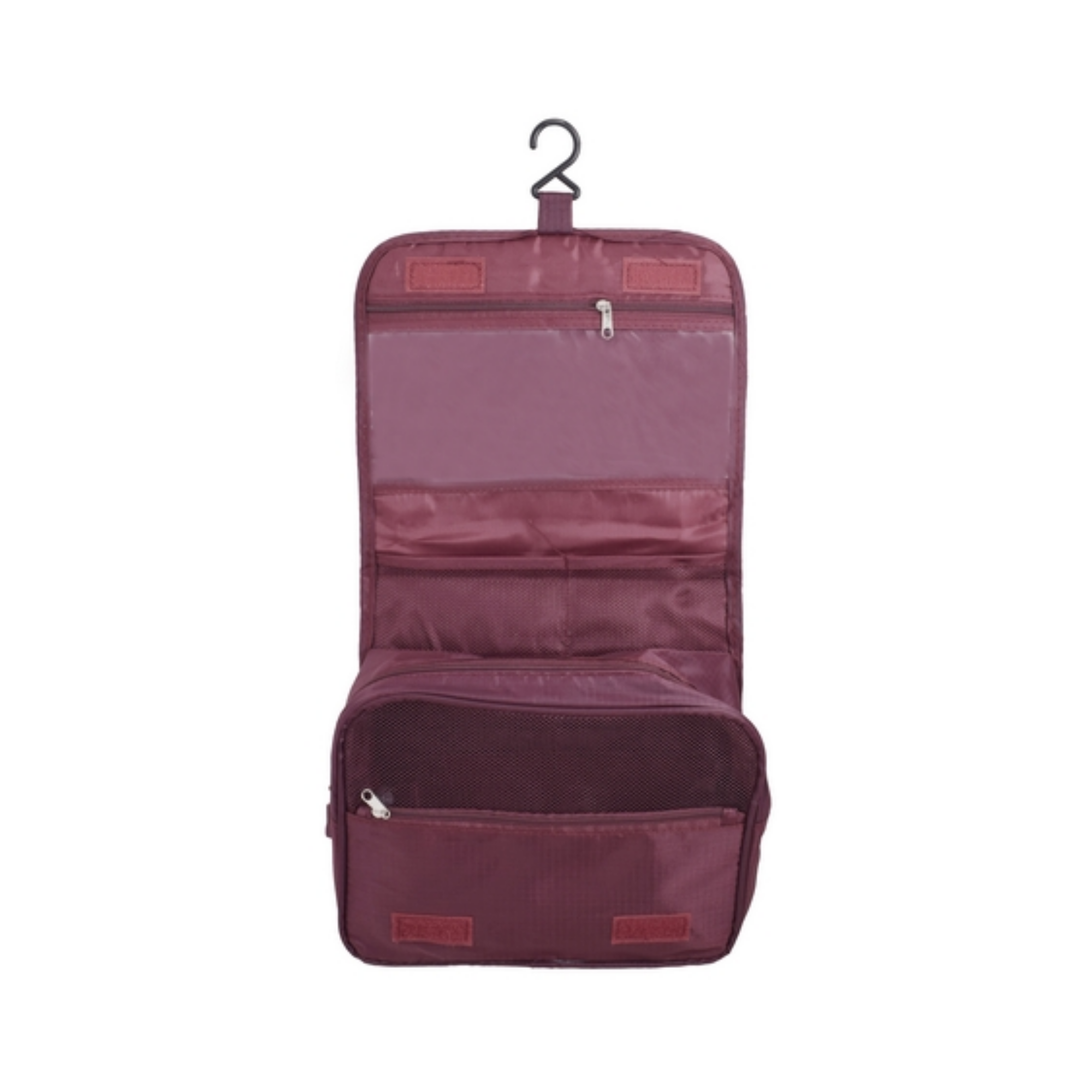 Velcro Hanging Toiletry Bag Maroon