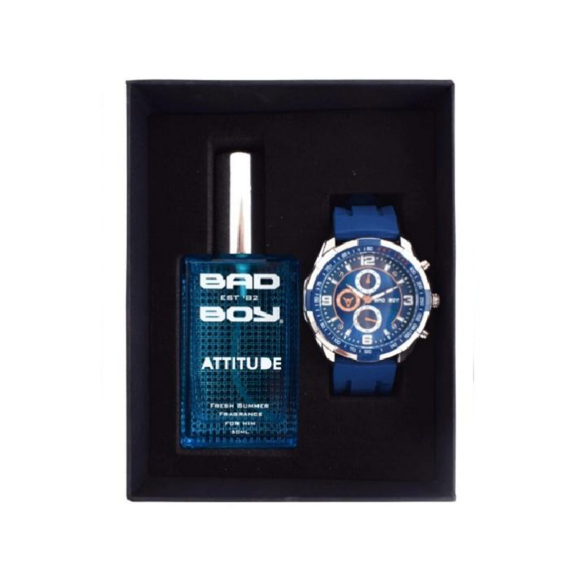 Bad Boy Watch & Fragrance Set Blue