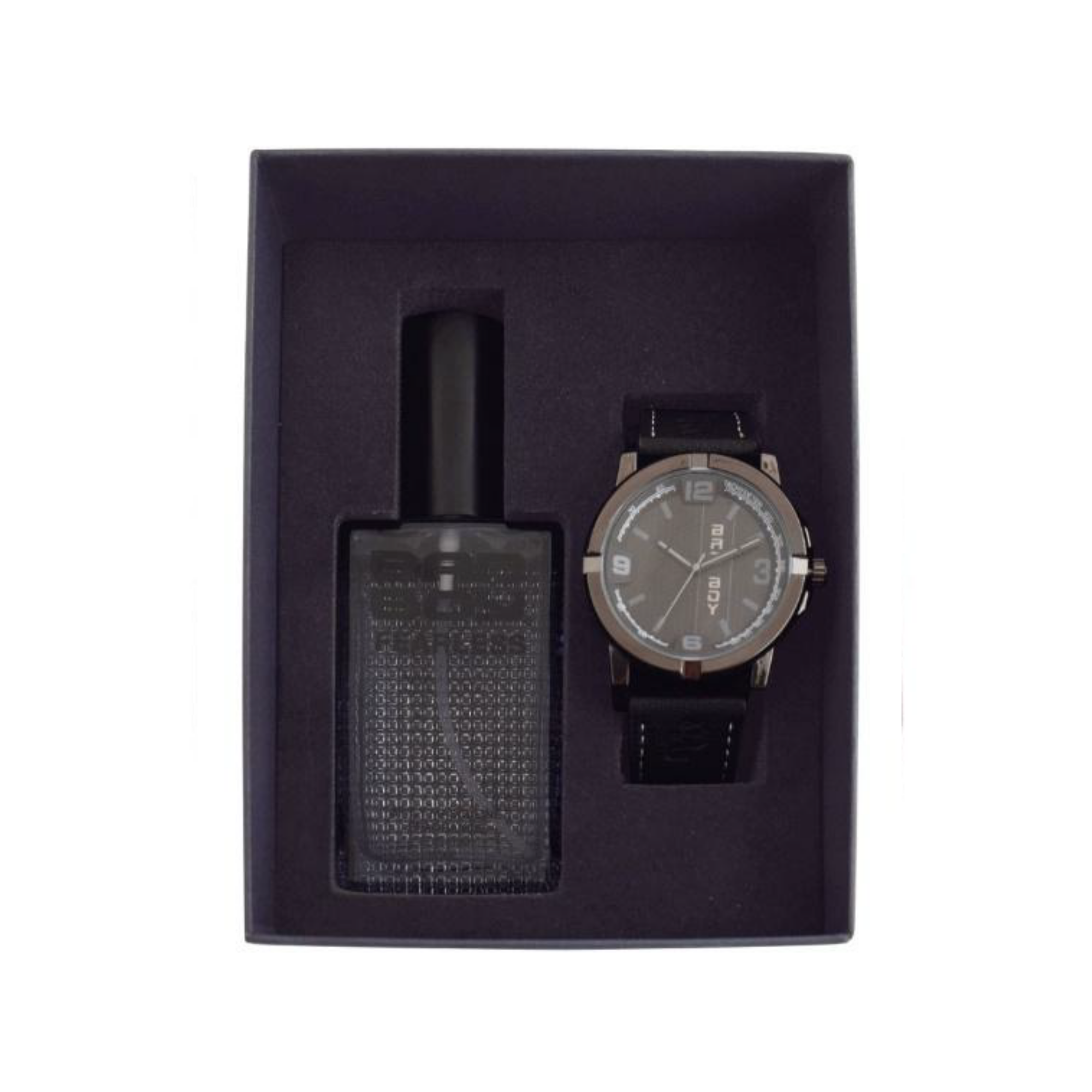 Bad Boy Watch & Fragrance Set Black