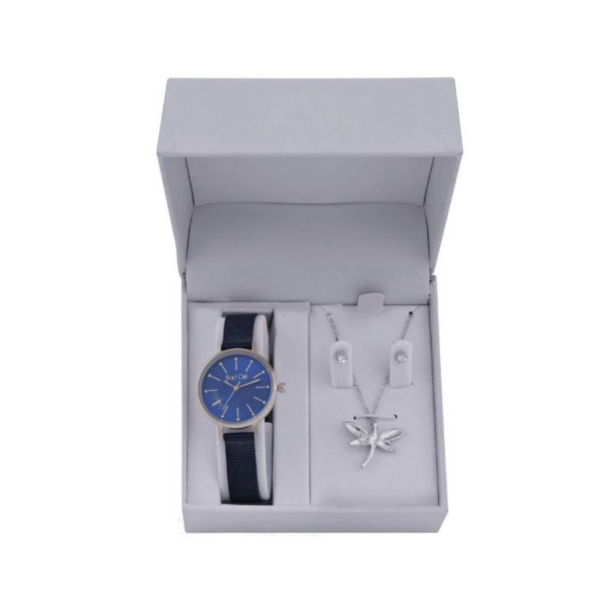 BADGIRL Watch Set (Ladies) Blue/ Silver