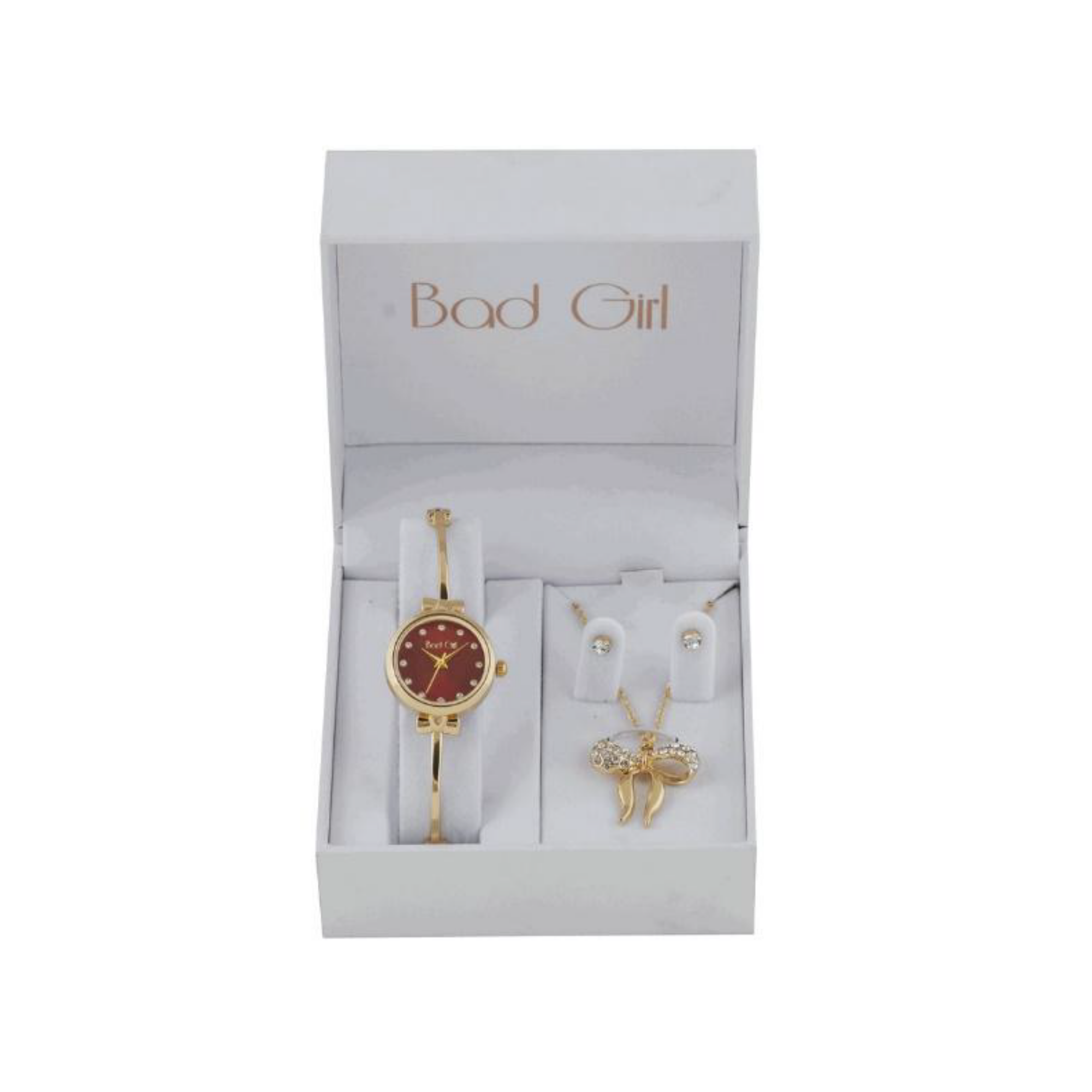 BADGIRL Watch Set (Ladies) Gold/ Red