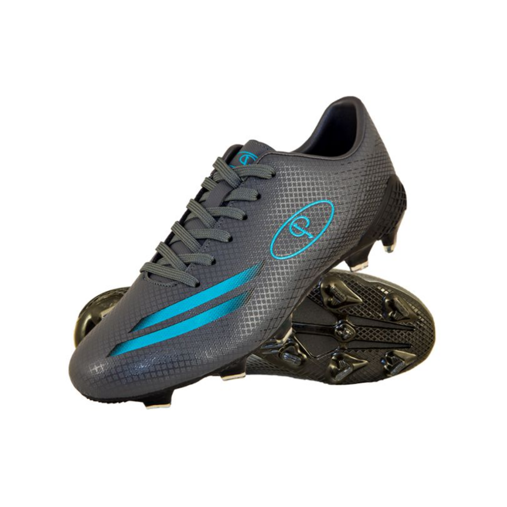 Youths Brasil Soccer Boots Grey/Cyan