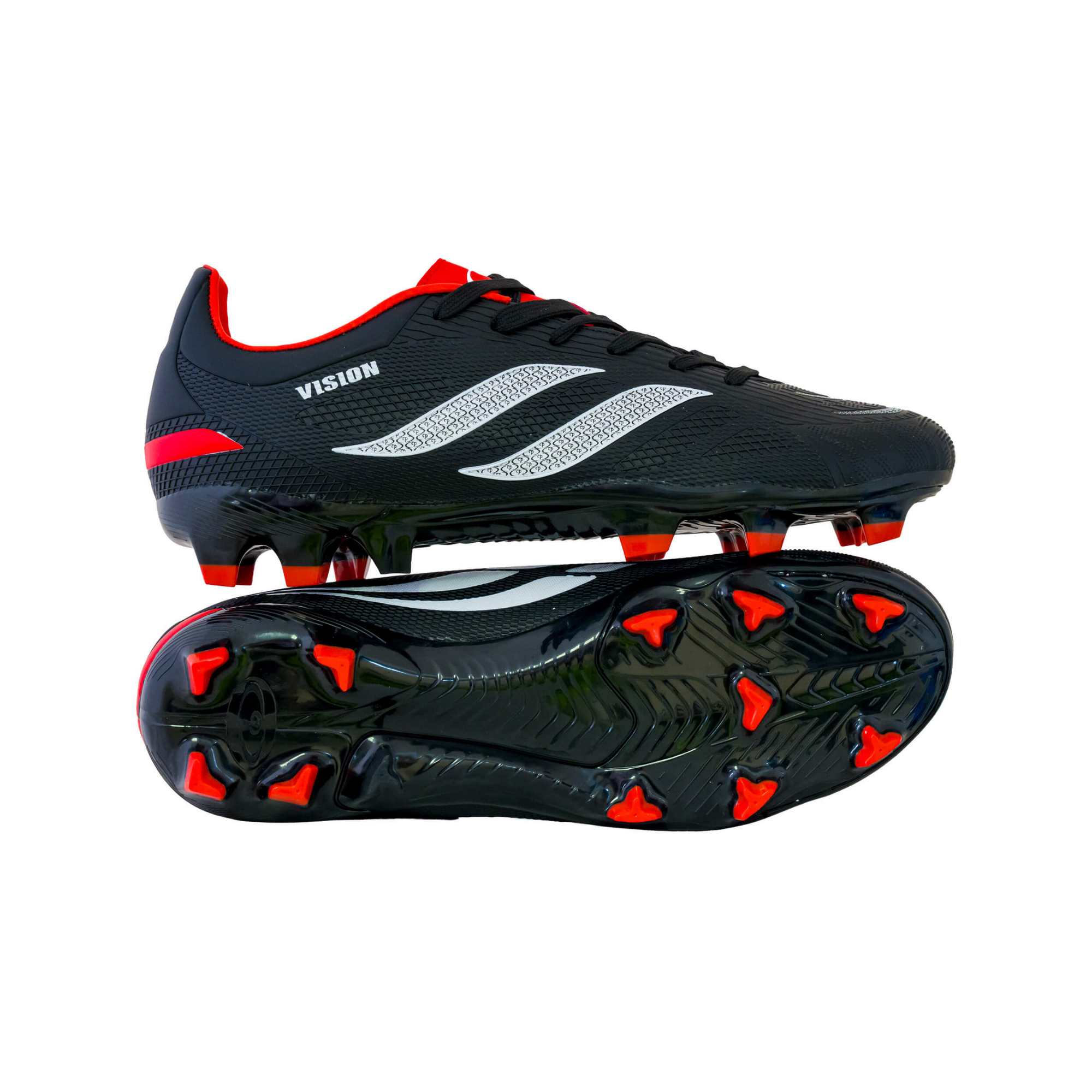 Youth Vision Soccer Boot Black/Red/White
