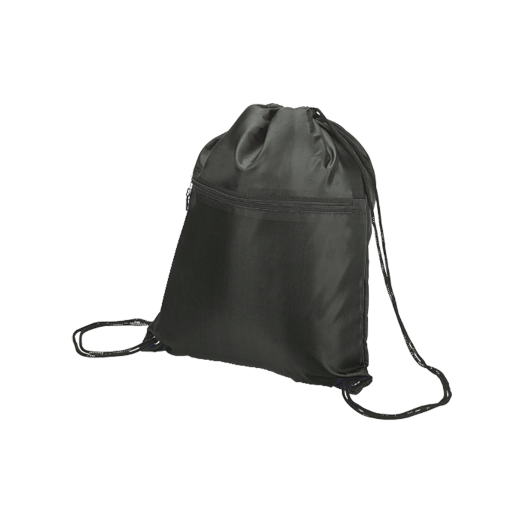 Drawstring Sport Bag with Zip Pocket 210D - Image 2