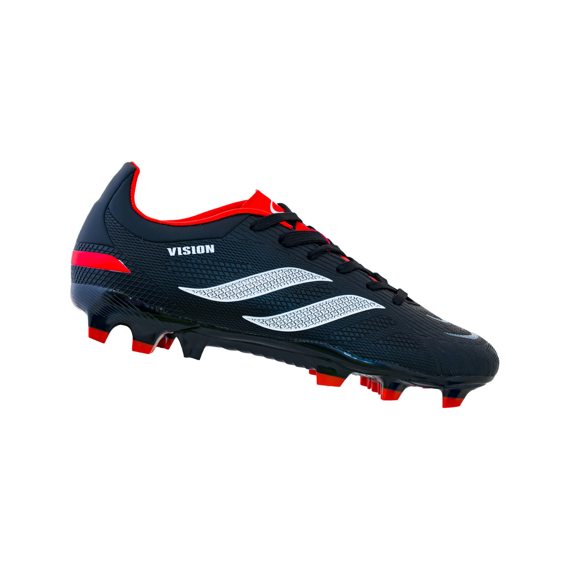 Mens Vision Soccer Boot Black/Red/White - Image 2