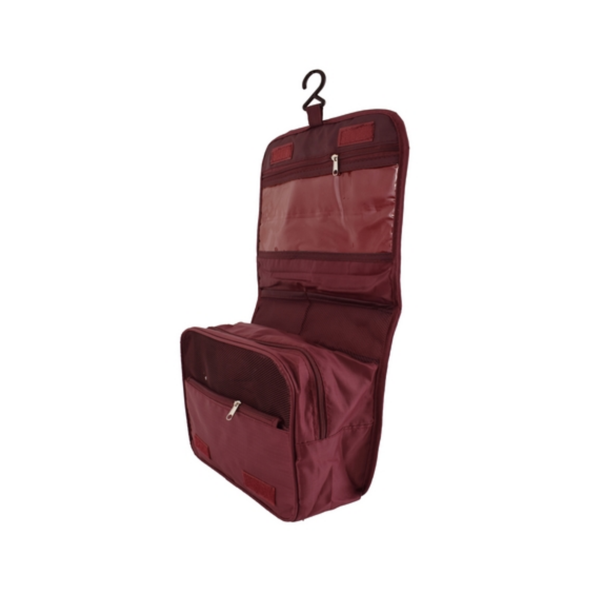 Velcro Hanging Toiletry Bag Maroon - Image 4