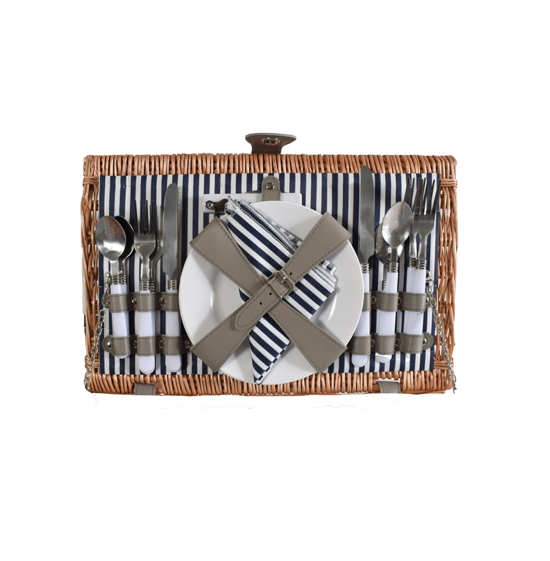 4-Person Wicker Picnic Basket - Image 5