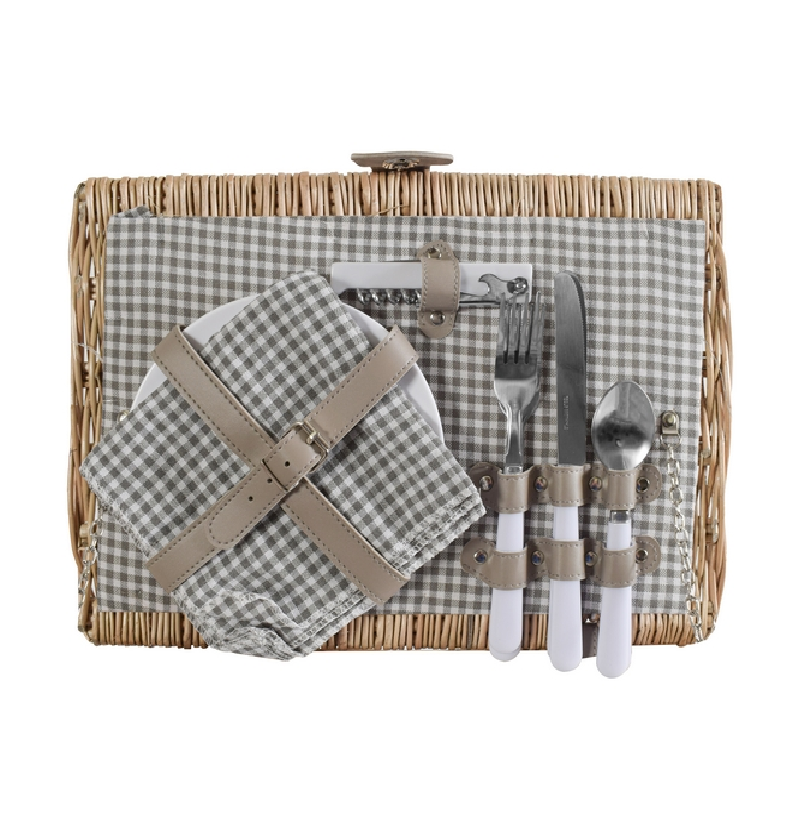 2-Person Wicker Picnic Basket - Image 5