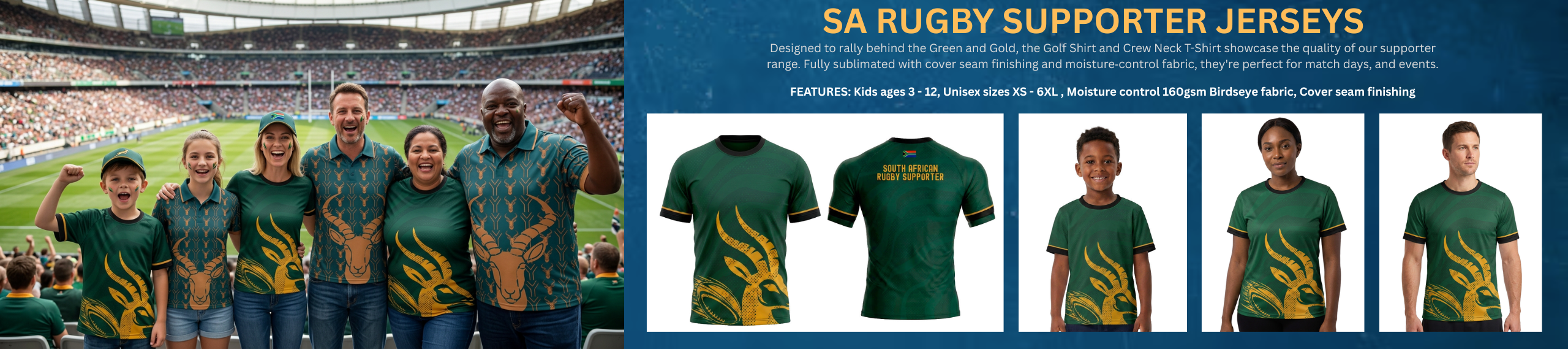SA RUGBY SUPPORTER JERSEYS